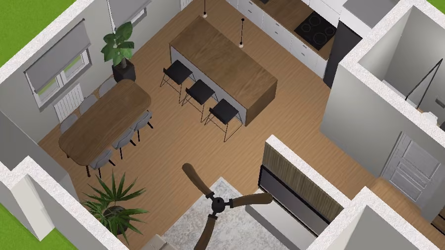Plano en 3D de la reforma